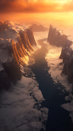 Generative AI : Aerial view of Dutch Harbour at sunset on Amaknak Island in Unalaska Bay Alaska United Statesの素材