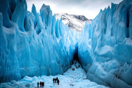 Generative AI : Aerial view of Perito Moreno glacier in Lago Argentino Argentinaの素材