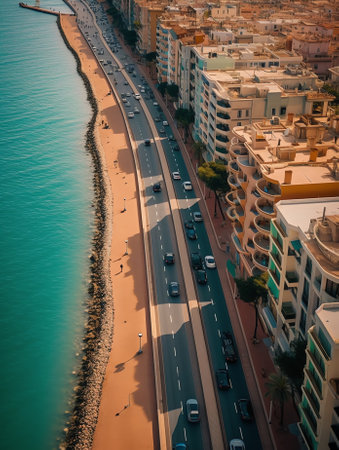 Generative AI : Aerial view of road Bunol Valencia Spainの素材