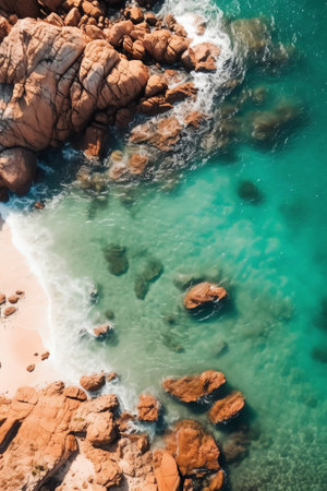 Generative AI : Aerial view of Duke of Orleans Bay Esperance Australiaの素材