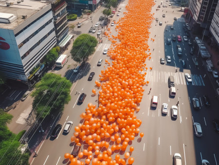 Generative AI : Aerial view of Train arriving on Rom Hup market in Bangkok Thailand 2の素材