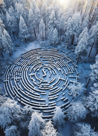 Generative AI : Aerial view of Bodmin Beacon after snow fall Bodmin Cornwall United Kingdomの素材