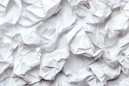 Generative AI : white crumpled paper texture backgroundの素材