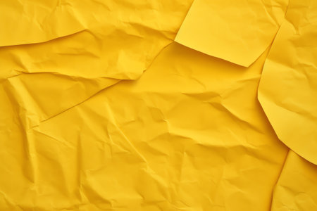 Generative AI : light yellow crumpled paper background textureの素材