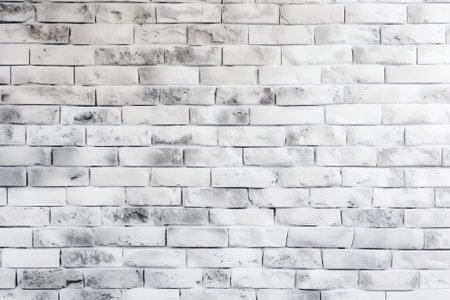 Generative AI : Abstract old white brick wall textured backgroundの素材