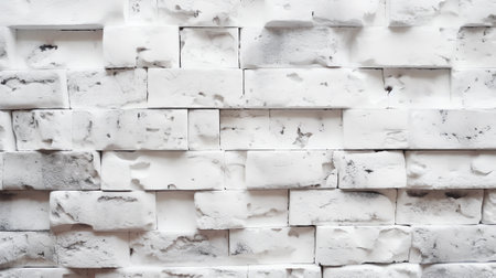 Generative AI : Wall the style vintage white background of old cement brick texture has orange red many horizontal block which are beautifulの素材