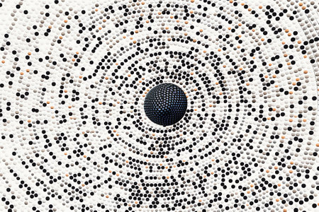 Generative AI : White halftone circle frame horizontal background Black circular border using halftone dots texture Vector illustrationの素材