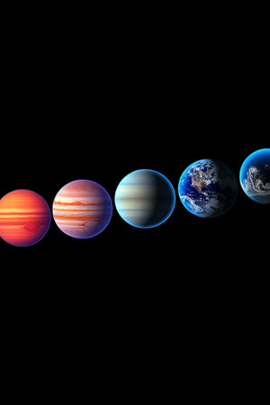 Generative AI : Beautiful view of the planets Saturn Jupiter Uranus Neptune Pluto and Sun from space Solar system planets Saturn Jupiter Uranus Neptune Gas Giant planets Elements fの素材