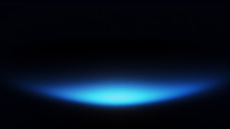 Generative AI : Cosmic abstract background Blur glow Galaxy portal Defocused neon blue color light sphere on ribbed circles texture dark black copy spaceの素材