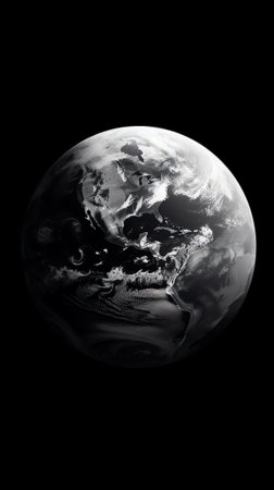 Generative AI : Earths Seasons Equinoxes and Solstices from Space Black and White World Satellite Image The Earths solstice winter summer solstice spring fall equinox Elements of tの素材
