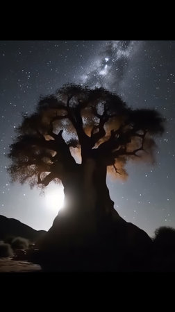 Generative AI : Dead Vlei with milky way galaxy Sossusvlei Namib desert Namibiaの素材