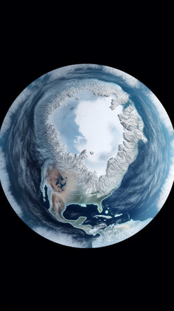 Generative AI : Antarctica view from space Elements of this image furnishing NASA High quality photoの素材