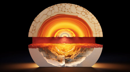 Generative AI : Earth core structure Elements of this image furnished by NASAの素材