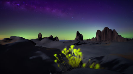 Generative AI : A naturally formed arch at night in the alabama hills national scenic area eastern sierra nevadas californiaの素材