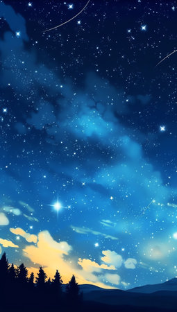 Generative AI : Beautiful Stars Sky Night imageの素材