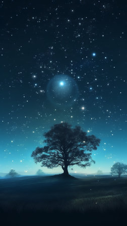 Generative AI : Beautiful Stars Sky Night imageの素材