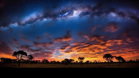Generative AI : Clearly milky way found in Australia outbackの素材