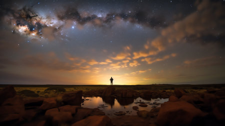 Generative AI : Clearly milky way found in Australia outbackの素材