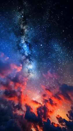 Generative AI : Beautiful Capture of the Sky at Nightの素材