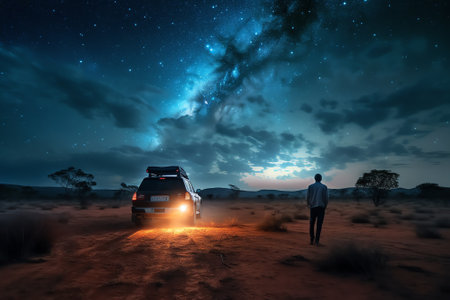 Generative AI : Clearly milky way found in Australia outbackの素材