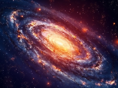 Generative AI : Andromeda Galaxy the largest spiral galaxy closer to us taken through telescope and CCD cameraの素材