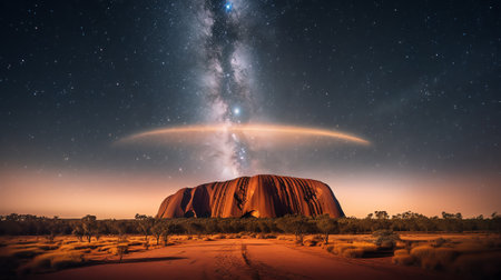 Generative AI : Clearly milky way found in Australia outbackの素材