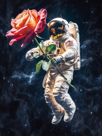 Generative AI : Astronaut in outer space Mixed media Mixed mediaの素材