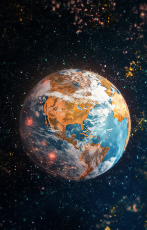 Generative AI : Earth and galaxyの素材