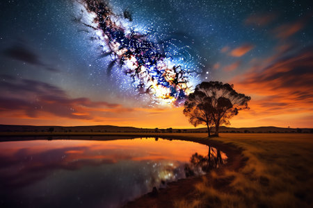 Generative AI : Clearly milky way found in Australia outbackの素材