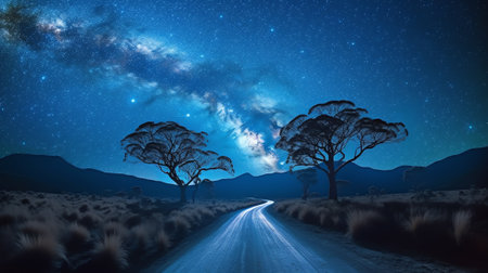 Generative AI : Clearly milky way found in Australia outbackの素材