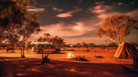 Generative AI : Clearly milky way found in Australia outbackの素材