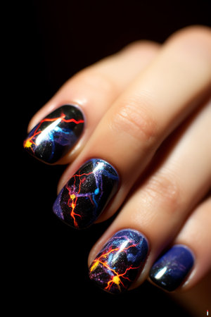 Generative AI : Galaxy nail design beautiful paintingの素材