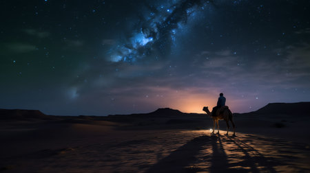 Generative AI : Galaxy milky way at Saudi Arabiaの素材