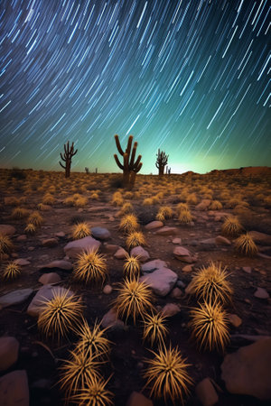 Generative AI : Long exposure photography of space stars starry skyの素材