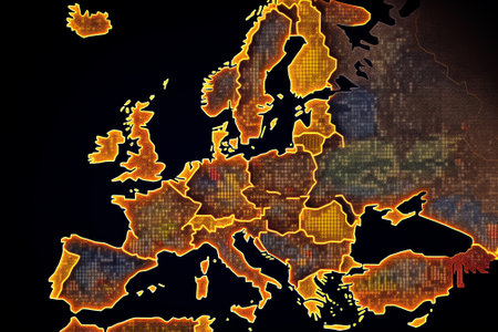 Generative AI : Map of the spread of monkeypox virus in Europe Smallpox virus abstract model Disease outbreak spread pandemic threat world health organization Elements of this imagの素材