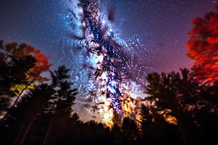 Generative AI : Milky way photography night photoの素材