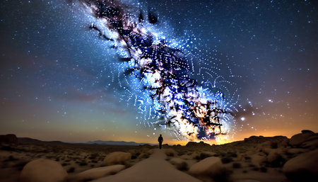 Generative AI : Milky way photography night photoの素材