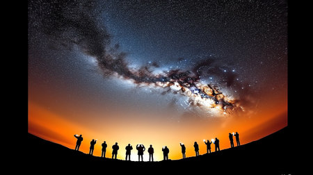 Generative AI : Milky way photography night photoの素材