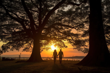 Generative AI : Sunset at the Irabia dam enjoying the Irati beech forest jungleの素材