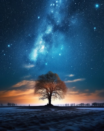 Generative AI : Night Sky Picture Beautiful digital imageの素材