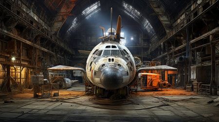 Generative AI : Panoramic picture of a space shuttle ready for space launch Digitally enhanced Elements of this image furnished by NASAの素材