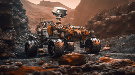 Generative AI : Mars rover on the surface of Mars Elements of this image furnished by NASA High quality photoの素材