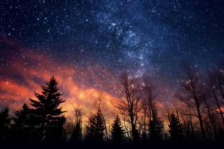 Generative AI : Night Sky Picture Beautiful digital imageの素材
