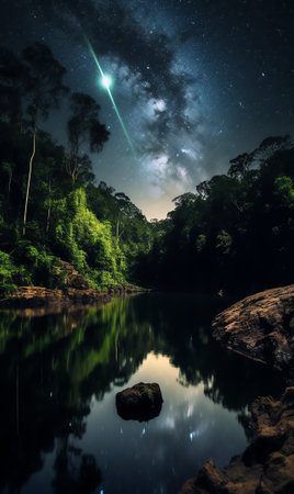 Generative AI : Stars River and Milky Wayの素材