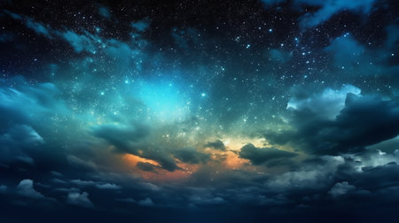Generative AI : Night Sky Picture Beautiful digital imageの素材