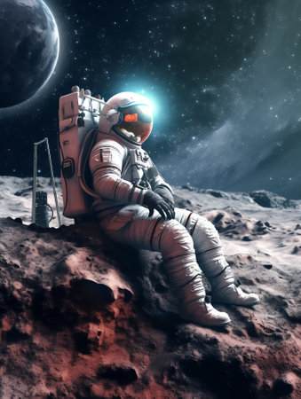 Generative AI : Orion spacecraft flight in space Spaceship on orbit of Earth Scifi wallpaper Artemis space program Expedition to Moon Spaceship with astronauts Elements of this imaの素材