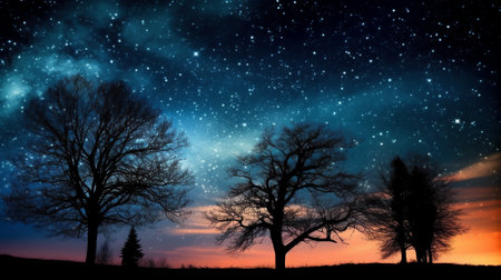 Generative AI : Night Sky Picture Beautiful digital imageの素材