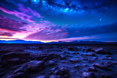 Generative AI : Night sky at Atacama Desert South Americaの素材