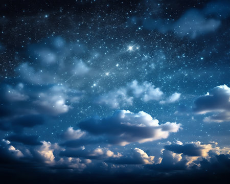 Generative AI : Night Sky Picture Beautiful digital imageの素材