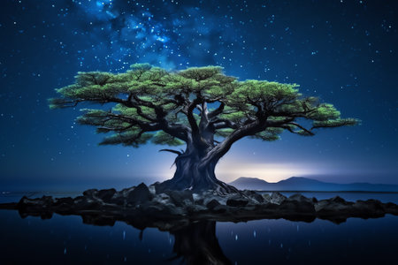 Generative AI : Incredibly clear view of the Milky Way Galaxy long exposure tken from light pollutioon free Madagascar Andavodoaka on the Weat coastの素材